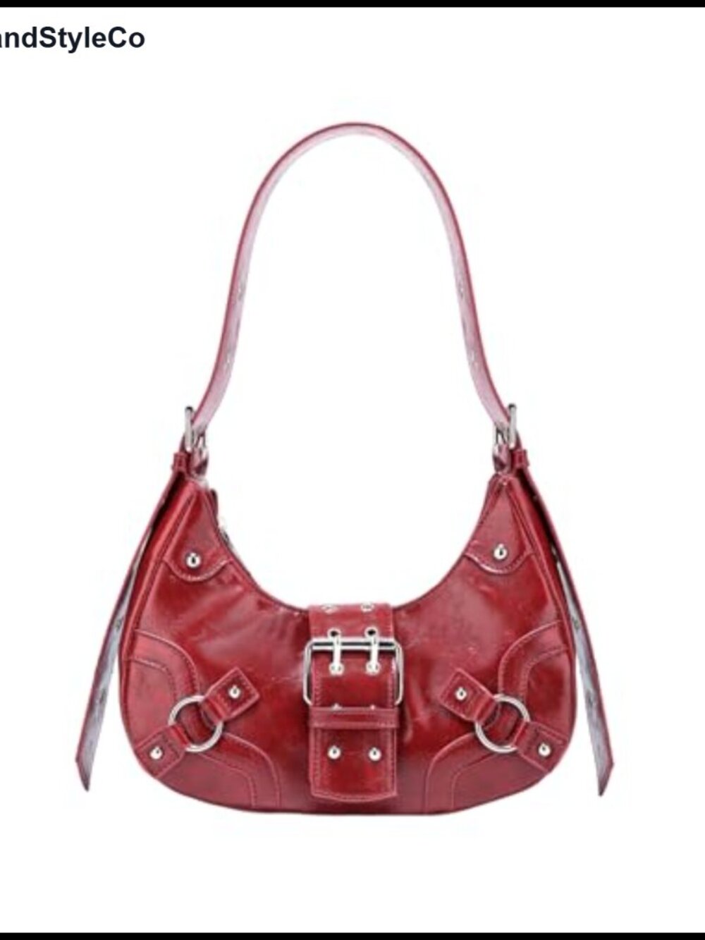 Verdusa Women's Studded PU Leather Goth Shoulder Bag Y2k Punk Clutch Purse